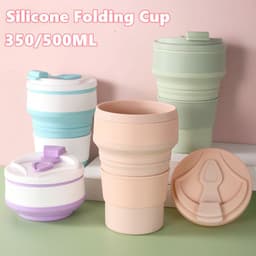 image-Kitchen Gadgets Folding Cup Collapsible Mug With Cover Coffee Travel Outdoors Portable Water Drinking Tea Cups