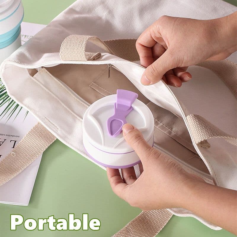 image-Kitchen Gadgets Folding Cup Collapsible Mug With Cover Coffee Travel Outdoors Portable Water Drinking Tea Cups