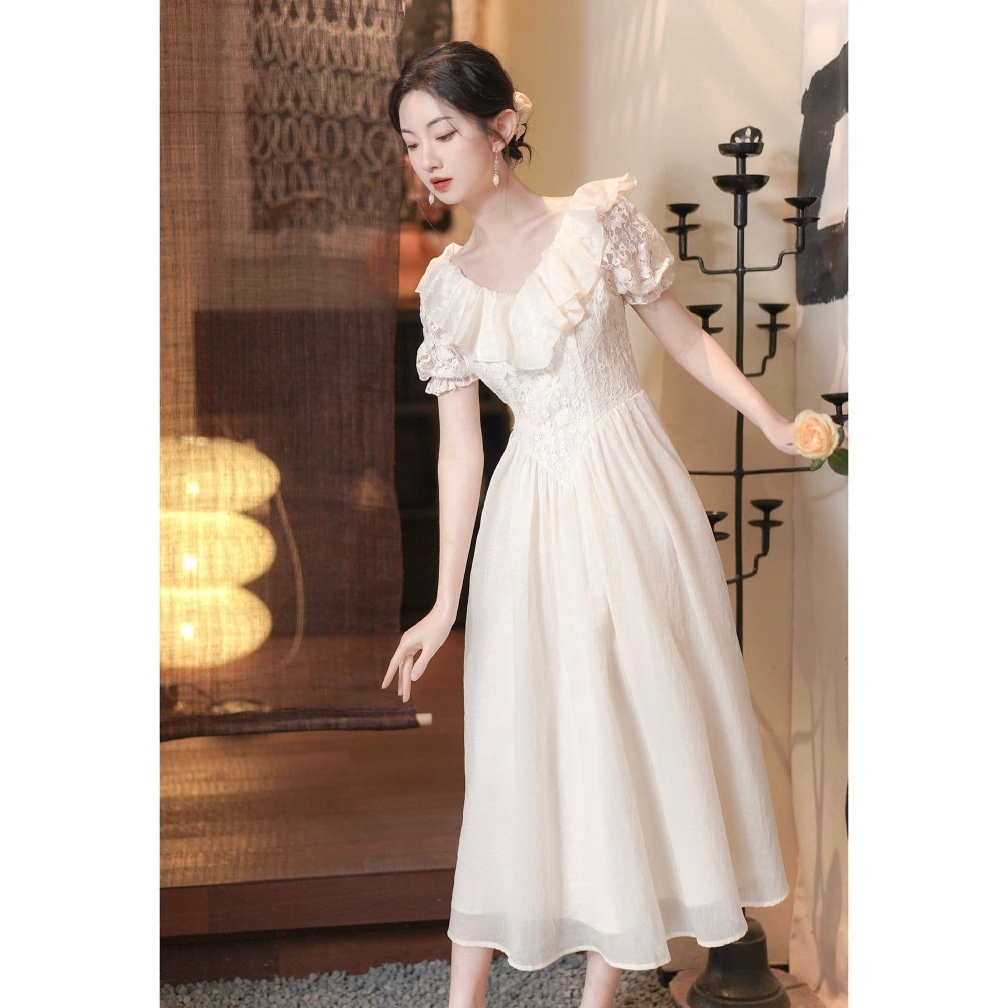 image-Summer Women's French Court Style Princess On The Run Dress