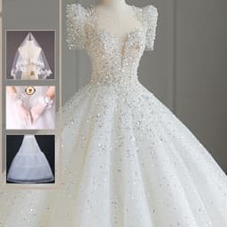 image-New Bridal Main Yarn Large Trailing Tail At Large Princess Senior Texture Small Out Of Doors Yarn