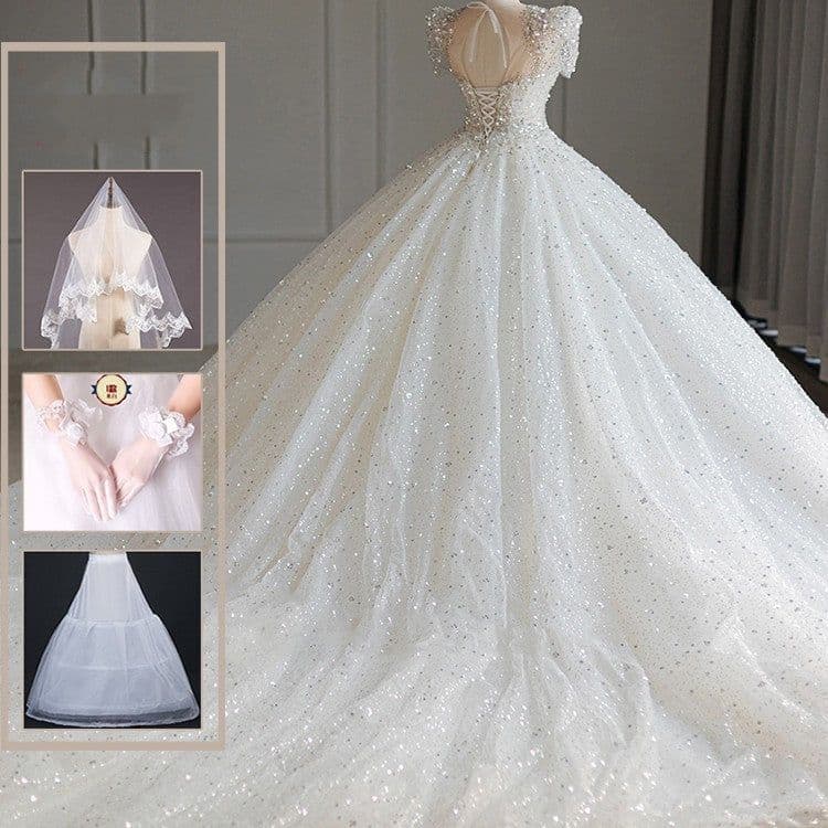 image-New Bridal Main Yarn Large Trailing Tail At Large Princess Senior Texture Small Out Of Doors Yarn
