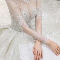 image-Long Sleeve French Vintage Light Wedding Dress Bride