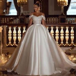 image-A-Line Off Shoulder Wedding Dresses Shiny Bohemia Women's