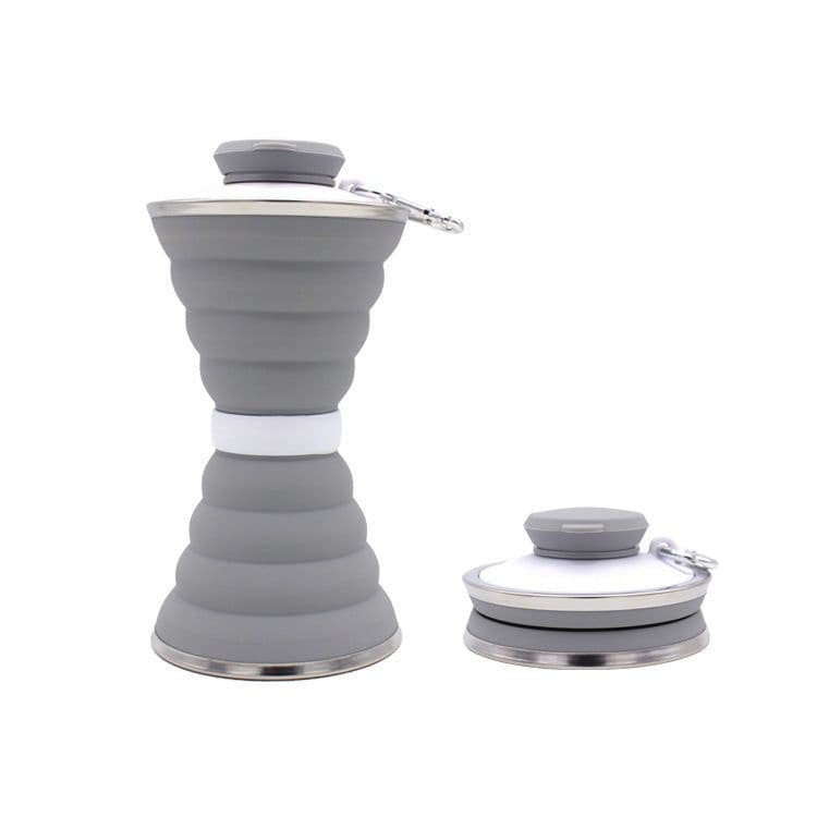 image-500ML Silicone Water Bottle Cup Foldable Leak Proof Portable Sports Travel Water Bottles For Outdoor Travel Gym Hiking Reuseable Kitchen Gadgets