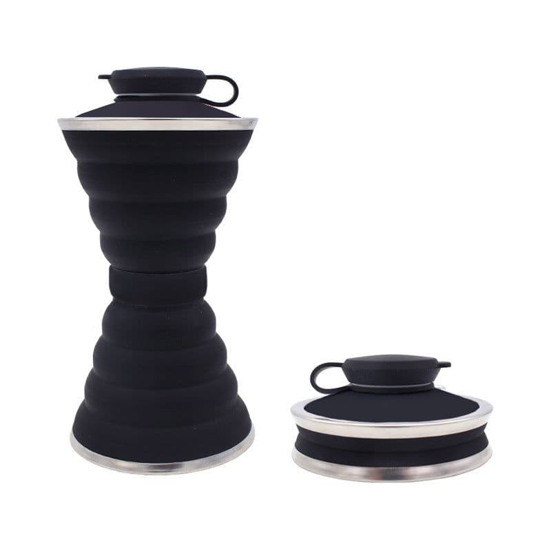 image-500ML Silicone Water Bottle Cup Foldable Leak Proof Portable Sports Travel Water Bottles For Outdoor Travel Gym Hiking Reuseable Kitchen Gadgets