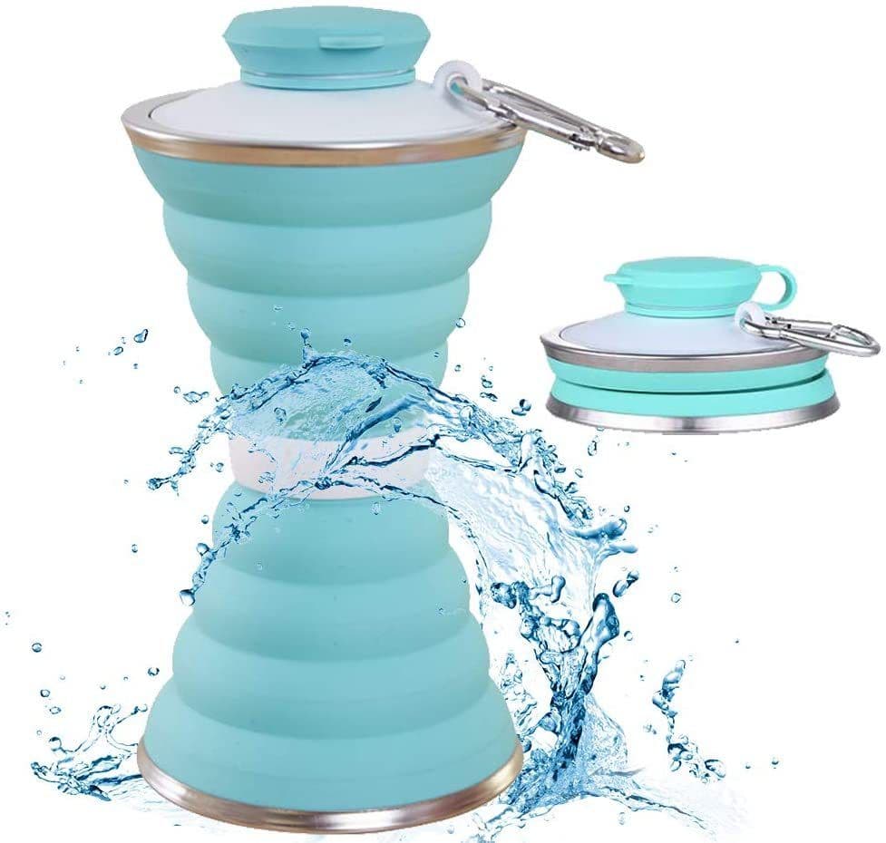 image-500ML Silicone Water Bottle Cup Foldable Leak Proof Portable Sports Travel Water Bottles For Outdoor Travel Gym Hiking Reuseable Kitchen Gadgets