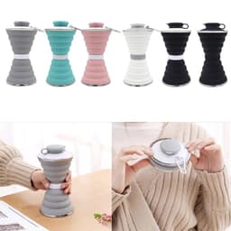 image-500ML Silicone Water Bottle Cup Foldable Leak Proof Portable Sports Travel Water Bottles For Outdoor Travel Gym Hiking Reuseable Kitchen Gadgets