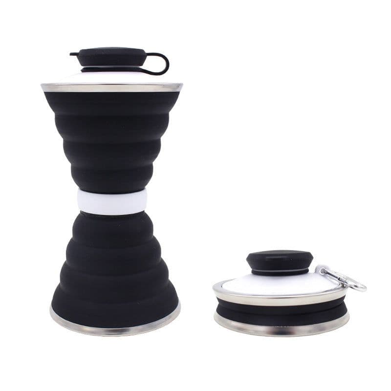 image-500ML Silicone Water Bottle Cup Foldable Leak Proof Portable Sports Travel Water Bottles For Outdoor Travel Gym Hiking Reuseable Kitchen Gadgets