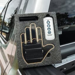 image-Funny New LED Illuminated Gesture Light Car Finger Light With Remote Road Rage Signs Middle Finger Gesture Light Hand Lamp