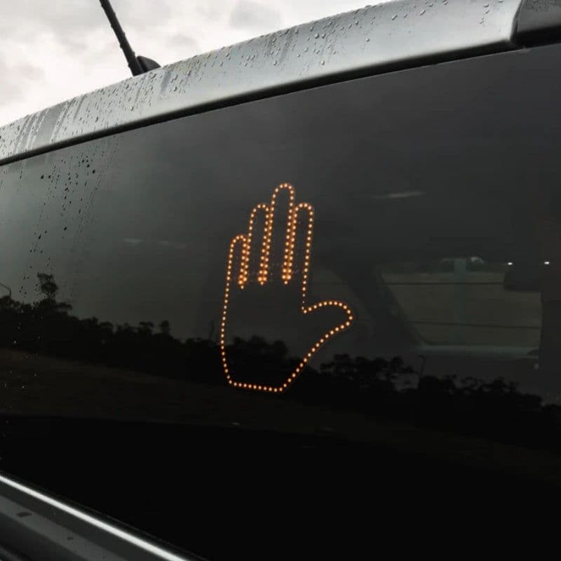 image-Funny New LED Illuminated Gesture Light Car Finger Light With Remote Road Rage Signs Middle Finger Gesture Light Hand Lamp