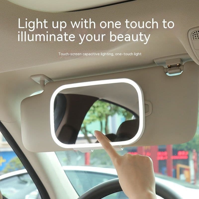 image-Car Portable Makeup LED Light Sun Visor Rearview Mirror Goddess Interior