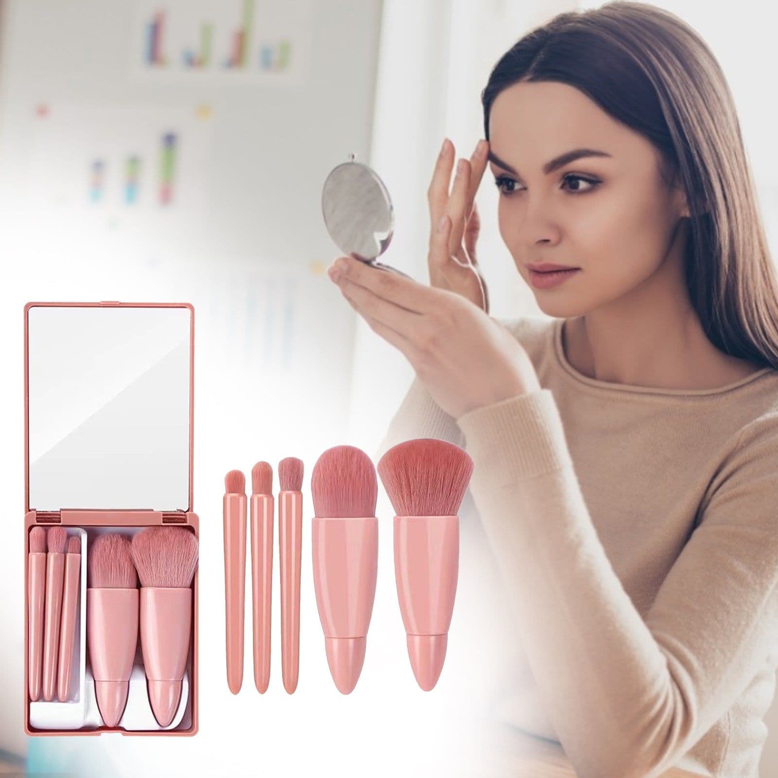 image-5Pcs Makeup Brushes Tool Set Cosmetic Powder Eye Shadow Foundation Blush Blending Make Up Brush