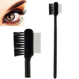 image-New Hot Selling High Quality Steel Eyebrow Eyelash Dual-Comb Extension Brush Metal Comb