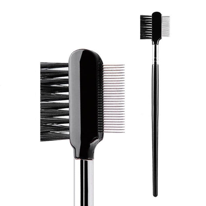 image-New Hot Selling High Quality Steel Eyebrow Eyelash Dual-Comb Extension Brush Metal Comb