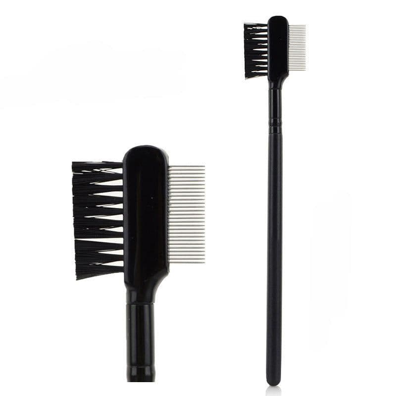 image-New Hot Selling High Quality Steel Eyebrow Eyelash Dual-Comb Extension Brush Metal Comb