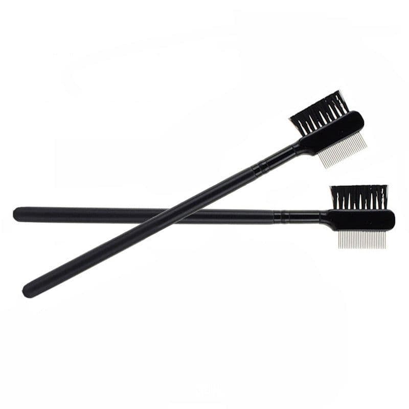 image-New Hot Selling High Quality Steel Eyebrow Eyelash Dual-Comb Extension Brush Metal Comb