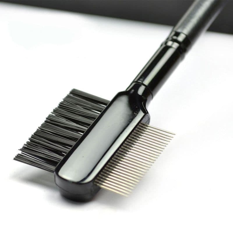 image-New Hot Selling High Quality Steel Eyebrow Eyelash Dual-Comb Extension Brush Metal Comb