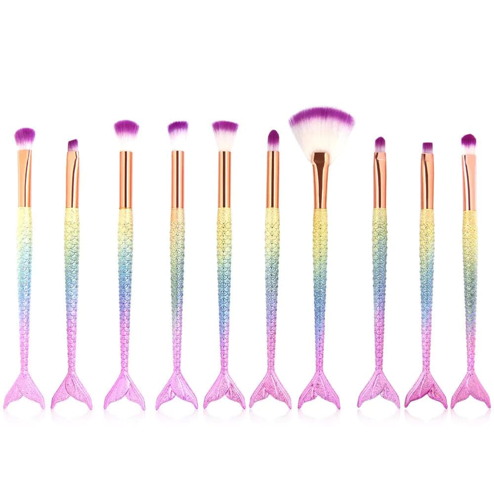 image-10 Mermaid Makeup Brushes Colorful Fish Scales Eye Brushes Beauty Tools