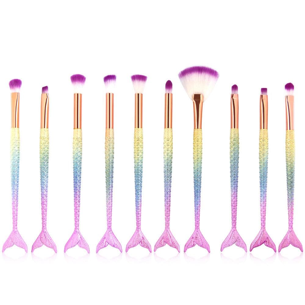 image-10 Mermaid Makeup Brushes Colorful Fish Scales Eye Brushes Beauty Tools