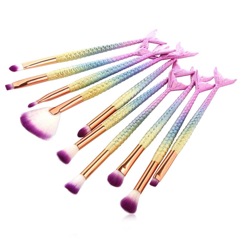 image-10 Mermaid Makeup Brushes Colorful Fish Scales Eye Brushes Beauty Tools