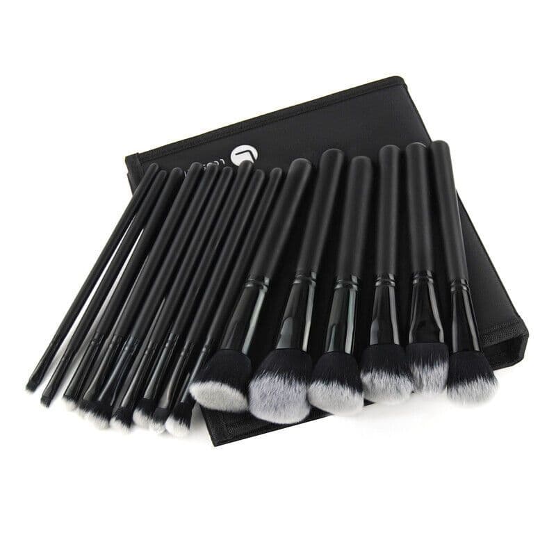 image-15Pcs Black Make Up Brushes Woman Set With Bag Foundation Eyeliner Eyeshadow