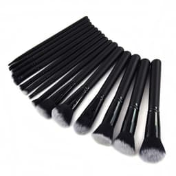 image-15Pcs Black Make Up Brushes Woman Set With Bag Foundation Eyeliner Eyeshadow