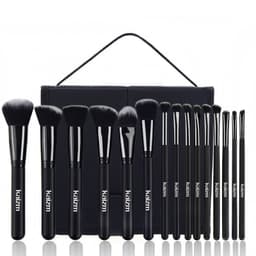 image-15Pcs Black Make Up Brushes Woman Set With Bag Foundation Eyeliner Eyeshadow