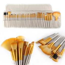 image-32Pcs Makeup Brushes Pouch Set Blending Powder Puff Professional Cosmetics Tools