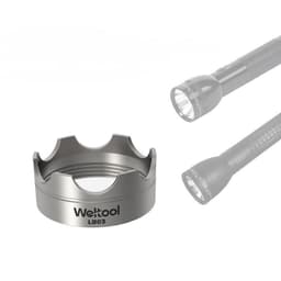 image-Stainless Steel Attack Head Cover For Micron Flashlight With Lens