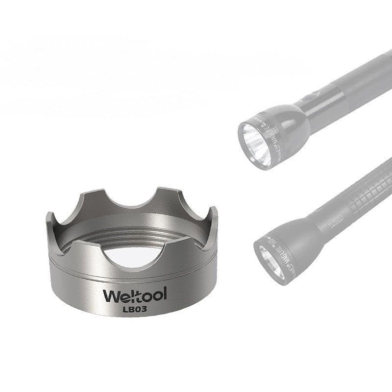 image-Stainless Steel Attack Head Cover For Micron Flashlight With Lens