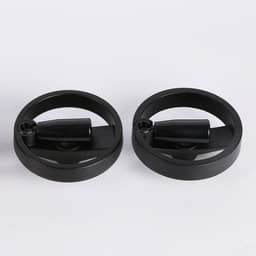 image-Foldable Handle Aluminum Alloy Machine Tool Hand Wheel Round Double Spoke Rotating Hand Wheel