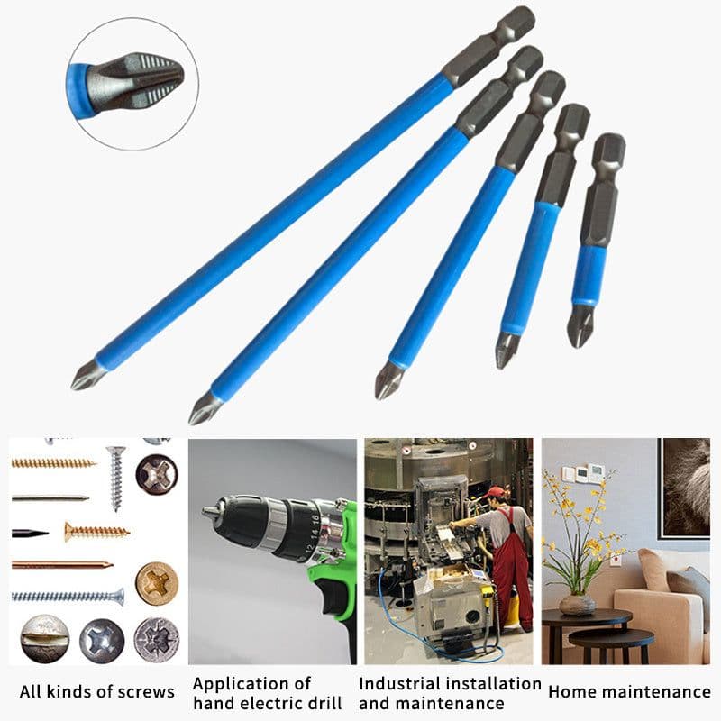 image-Anti-Slip Bit Strong Magnetic Single-Head Phillips Pozi Electric Wind Bit Screwdriver Mouth Screwdriver Head Wind Cape Electric Bit