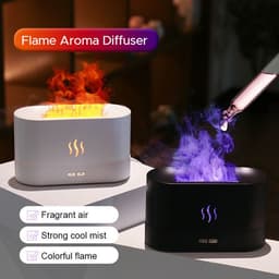 image-2022 Best Selling USB Ultrasonic Flame Humidifier Led RGB Colorful Essential Oil Fire Flame Aroma Diffuser