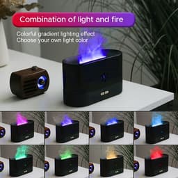 image-2022 Best Selling USB Ultrasonic Flame Humidifier Led RGB Colorful Essential Oil Fire Flame Aroma Diffuser