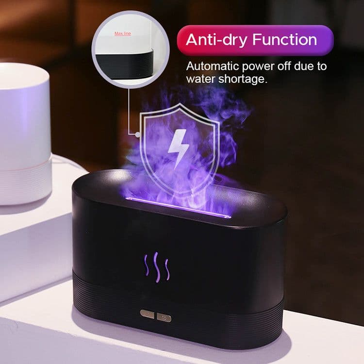 image-2022 Best Selling USB Ultrasonic Flame Humidifier Led RGB Colorful Essential Oil Fire Flame Aroma Diffuser