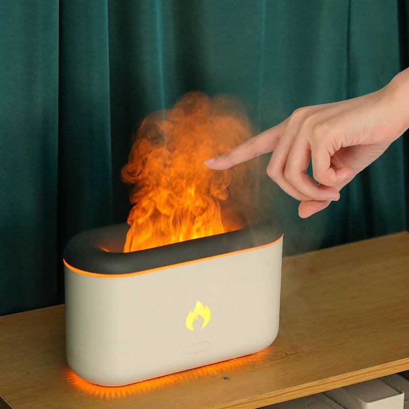 image-Drop Shipping 3D Flame Humidifier 300ML Ultrasonic Flame Aroma Diffuser Essential Oil Diffuser Top Sell