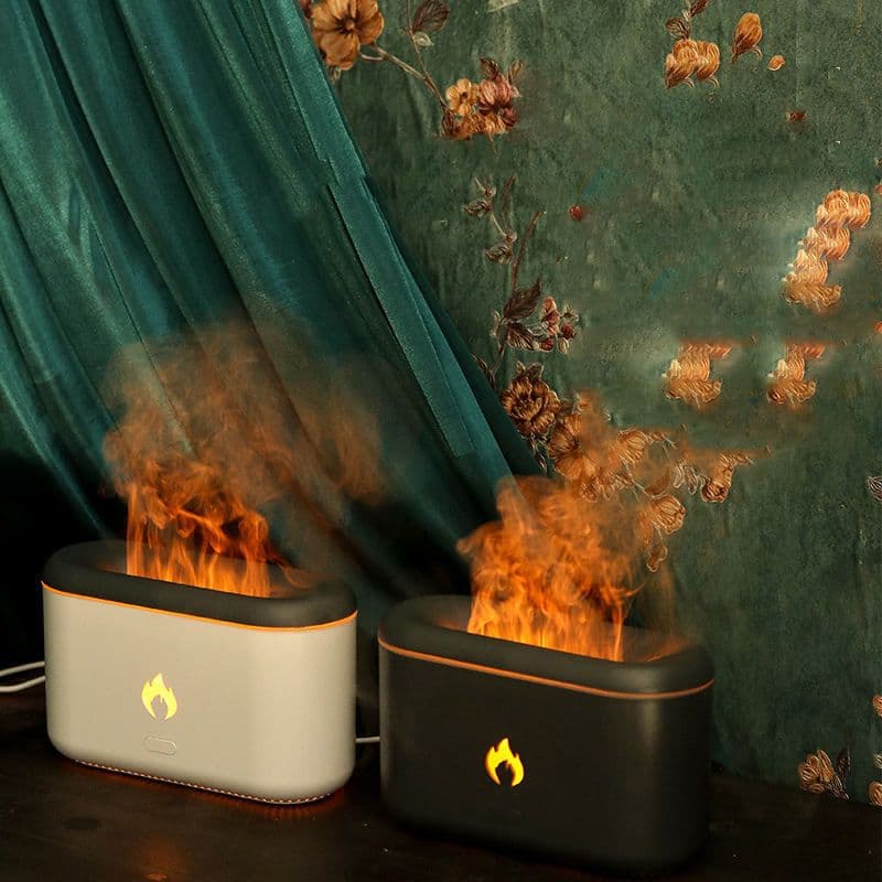 image-Drop Shipping 3D Flame Humidifier 300ML Ultrasonic Flame Aroma Diffuser Essential Oil Diffuser Top Sell