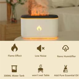 image-Drop Shipping 3D Flame Humidifier 300ML Ultrasonic Flame Aroma Diffuser Essential Oil Diffuser Top Sell