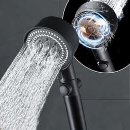 image-Five-color Wind Turbine Shower Head 56 Speed Water Silicone Shower Head
