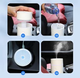 image-Dropshipping Car Diffuser Aroma Ultrasonic Water Mist Humidifier Lighting Oils Diffuser Car Aroma Diffuer Humidifier