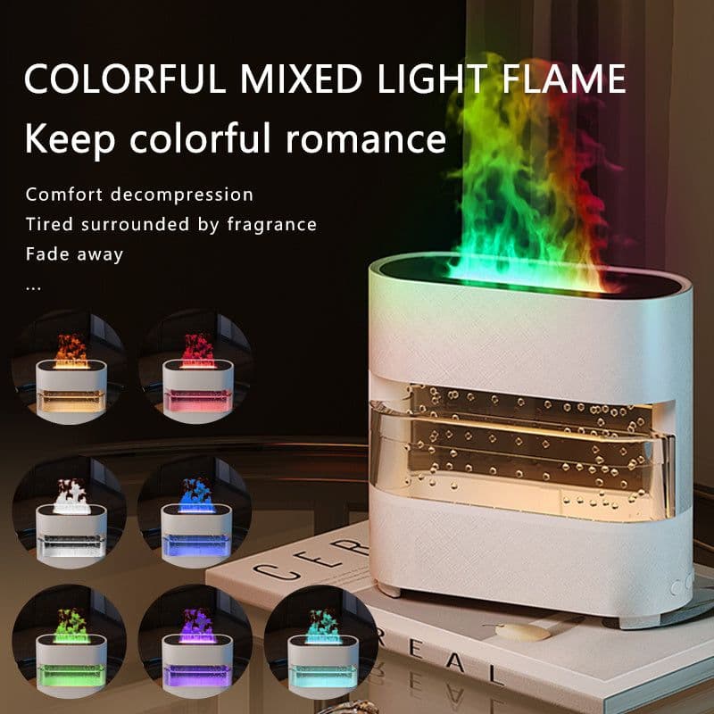 image-2024 New Products Rain Cloud Fire Humidifier Water Drip Novedades 2024 Rain Water Diffuser Fire Flame Humidifier Aroma Diffuser