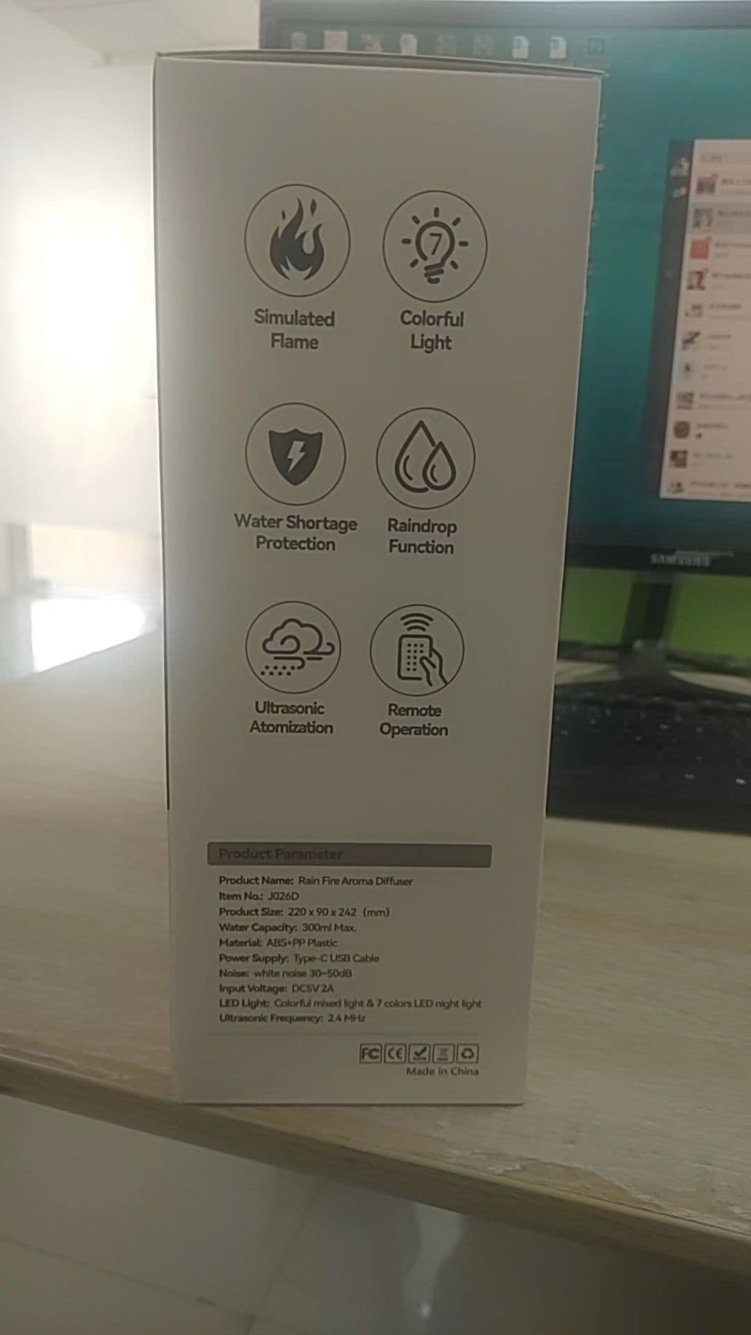 image-2024 New Products Rain Cloud Fire Humidifier Water Drip Novedades 2024 Rain Water Diffuser Fire Flame Humidifier Aroma Diffuser