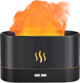 image-Flame Air Diffuser Humidifier,Upgraded Scent Diffuser For Essential Oils,Ultrasonic Aromatherapy,Fire Mist Humidi With 2 Brightness,Auto-Off Function For Room Home Office