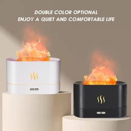 image-Flame Air Diffuser Humidifier,Upgraded Scent Diffuser For Essential Oils,Ultrasonic Aromatherapy,Fire Mist Humidi With 2 Brightness,Auto-Off Function For Room Home Office