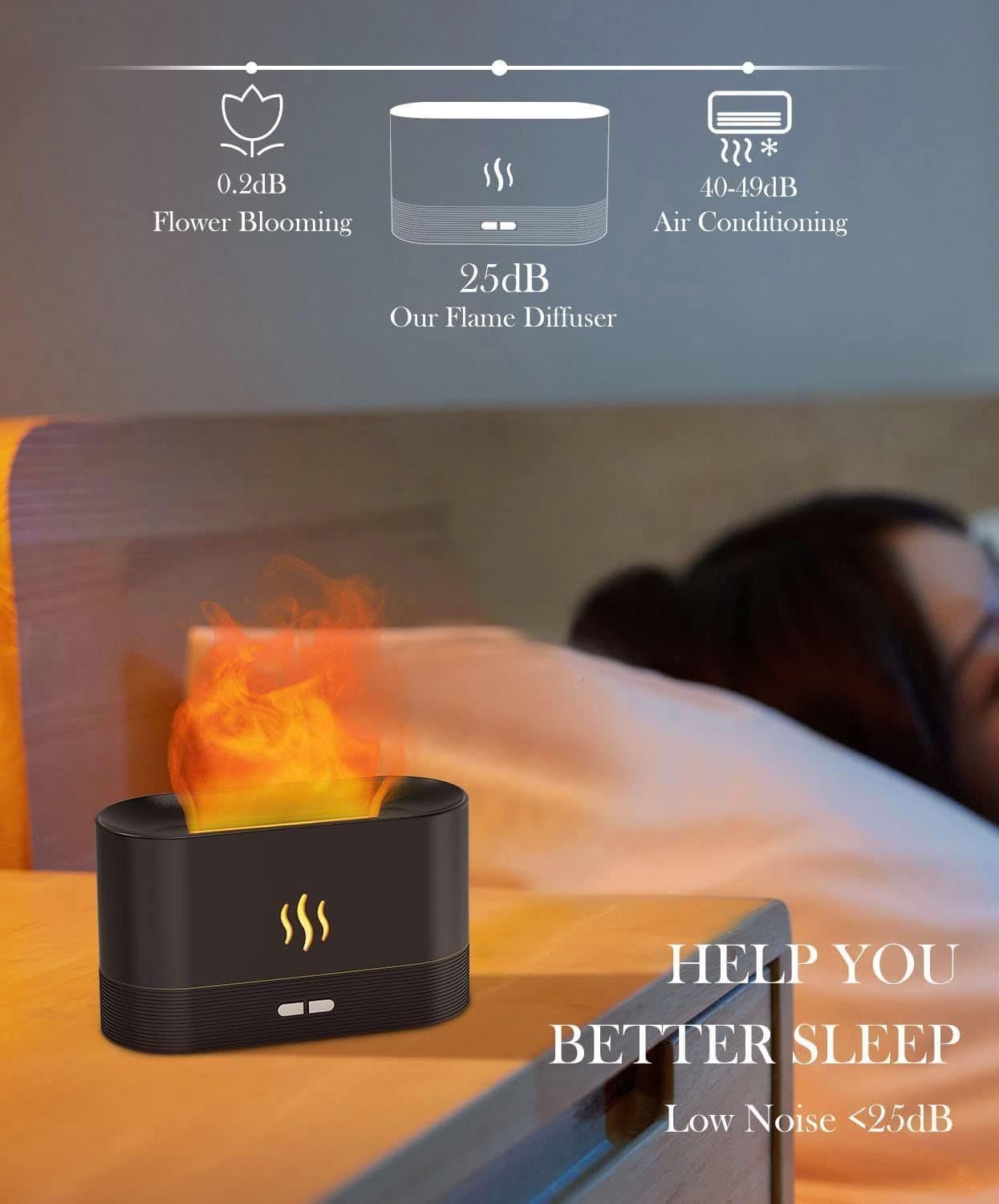 image-Flame Air Diffuser Humidifier,Upgraded Scent Diffuser For Essential Oils,Ultrasonic Aromatherapy,Fire Mist Humidi With 2 Brightness,Auto-Off Function For Room Home Office