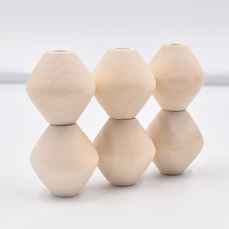 image-DIY Ornament Accessories Large Hole Rhombus Wooden Bead Tassel Bag Accessories Wooden
