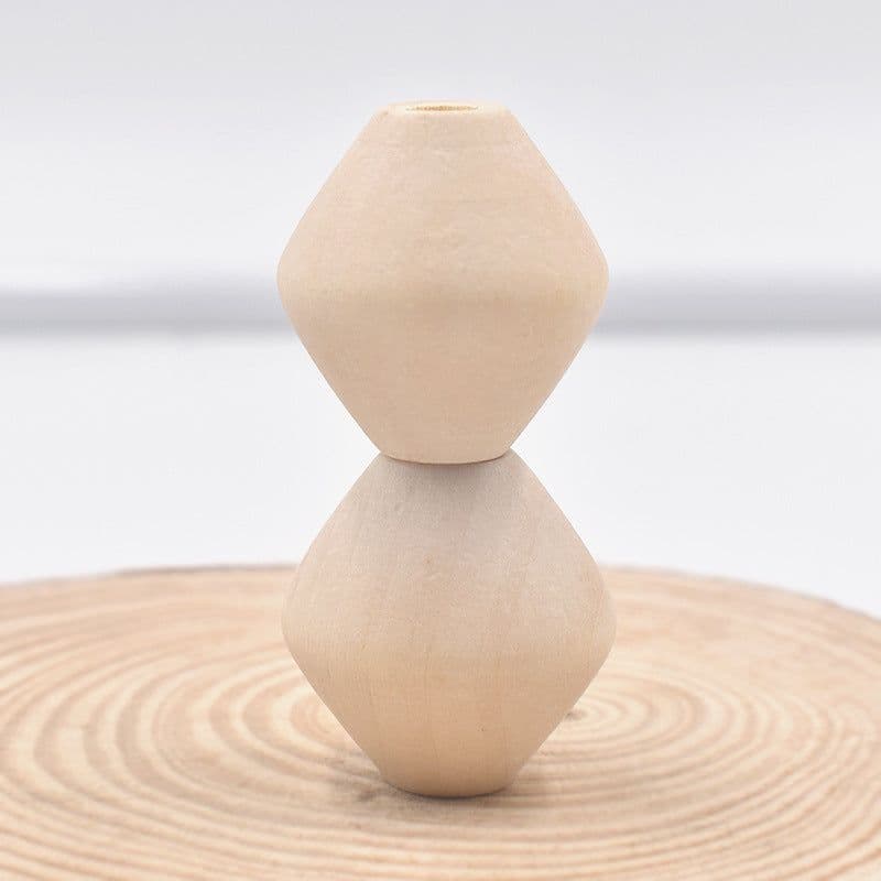 image-DIY Ornament Accessories Large Hole Rhombus Wooden Bead Tassel Bag Accessories Wooden