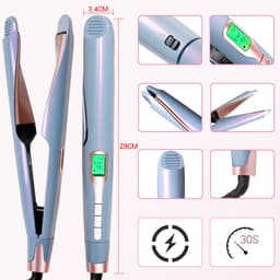 image-New 2 In 1 Flat Iron Curler Twist Professional Dual Voltage Titanium Tourmaline Ionic Ceramic Hair Straightener