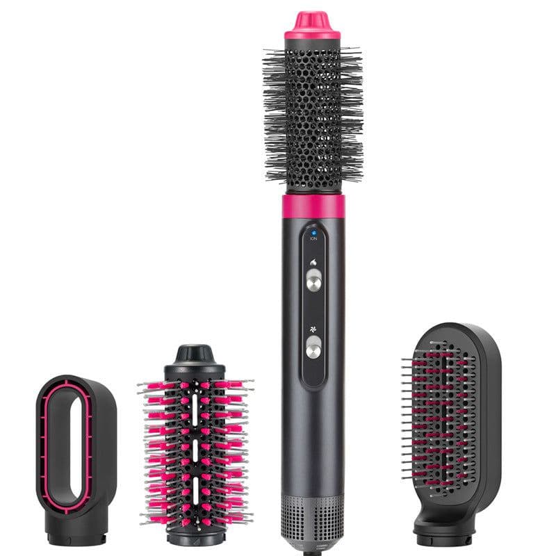 image-4 Heads Hot Air Black Cold Air Comb Hair Dryer Hair Dryer Hair Dryer Curled Iron Rotating Brush 4 In 1