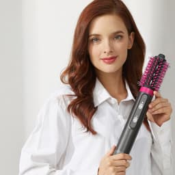 image-4 Heads Hot Air Black Cold Air Comb Hair Dryer Hair Dryer Hair Dryer Curled Iron Rotating Brush 4 In 1